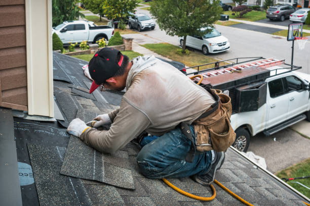 Professional Gutter Installation technician working in Haddonfield, NJ